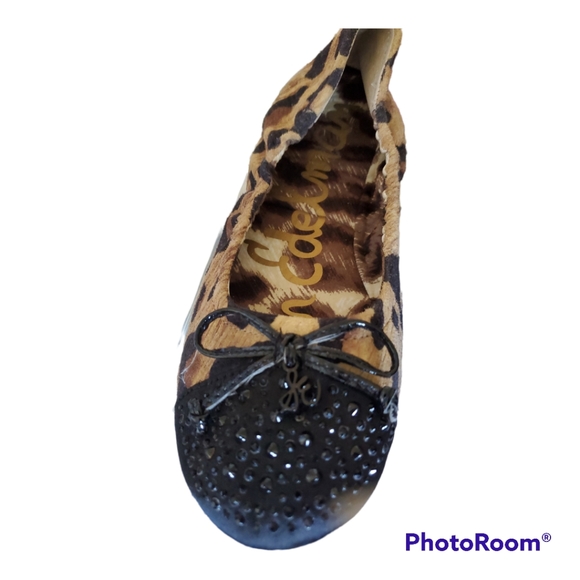 SAM EDELMAN Leopard Sequin Round Toe Flats - Size 4 / 34 - Picture 2 of 4